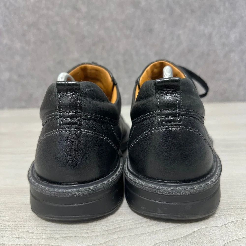 ECCO Fusion Oxford Mens 43 US‎ 9-9.5 Black Leather Plain Toe Lace Up Shoes